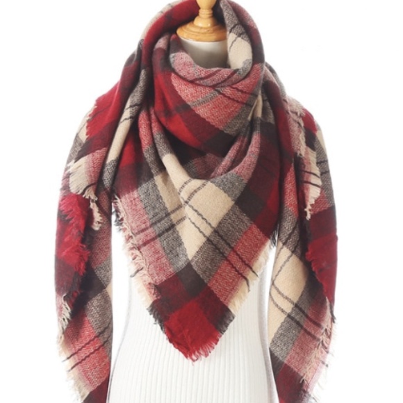 NWT Plaid Blanket Scarf Wrap BOUTIQUE - Picture 4 of 4